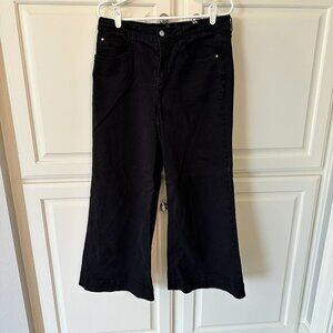 Maeve by Anthroplogie Black Wide Leg Jeans, Size 31P